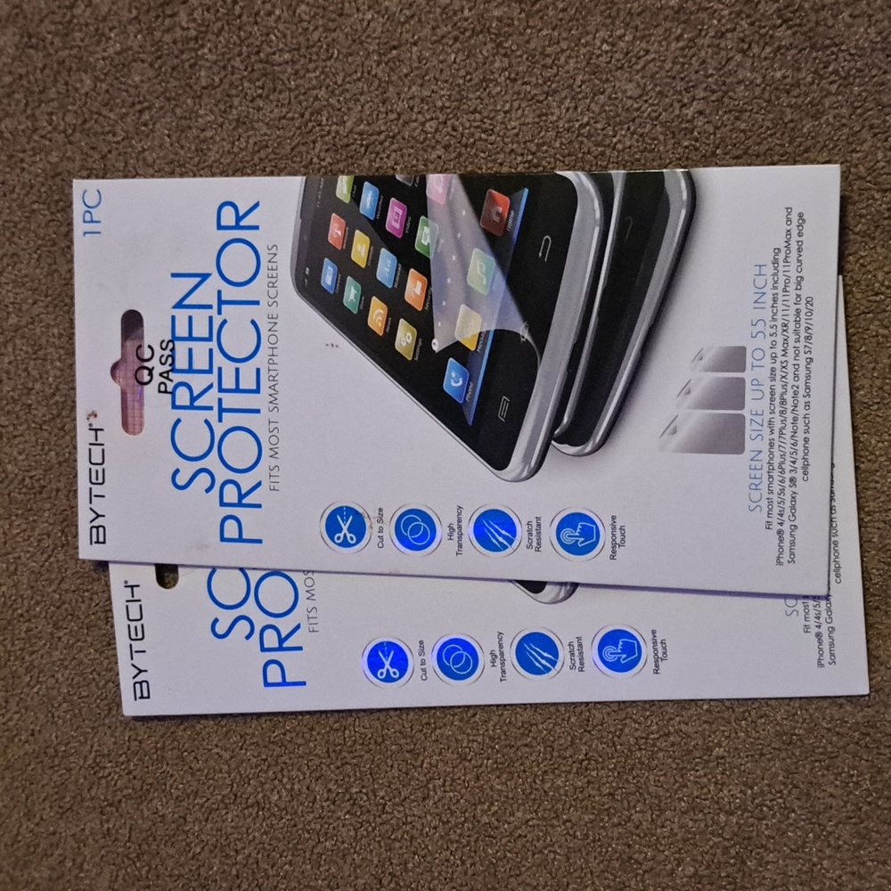 ByTech (2) 1pc Screen protector smartphone 5.5 inch NEW